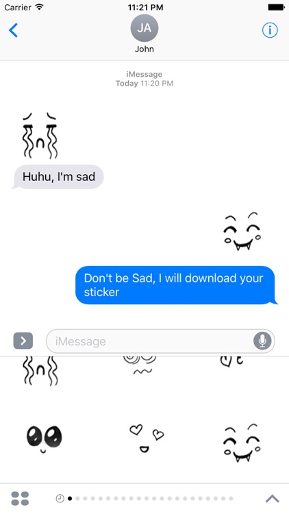 Kawaii Face Stickers Pack for iMessage