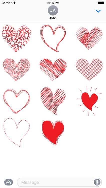 Hand Drawn Paper Heart Stickers by auston salvana