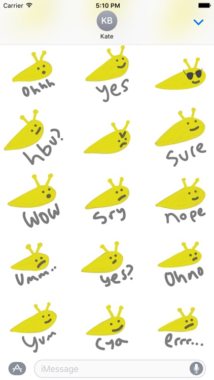 Funny Slug sticker pack - cute bug emoji stickers