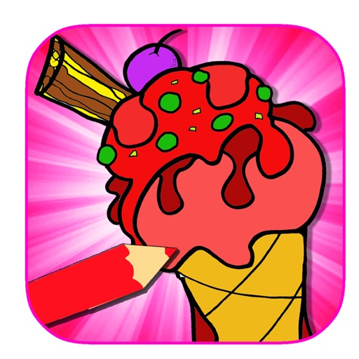 Kids Coloring Book For Ice Cream Strawberry Game icon