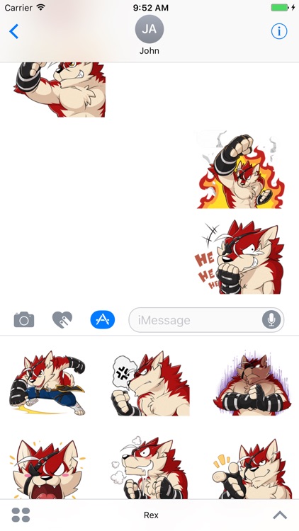 Rex - Naughty wolf stickers for iMessage