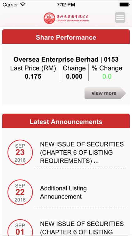 Oversea Enterprise Berhad Investor Relations