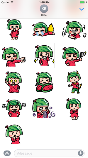 Watermelon Girl stickers pack(圖3)-速報App