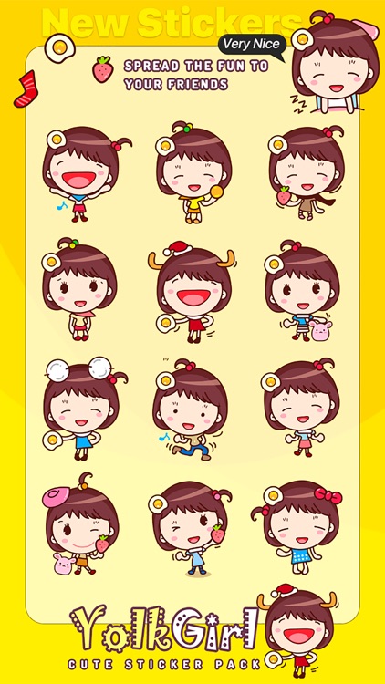 Yolk Girl Sticker - Cute Message Sticker Emoji