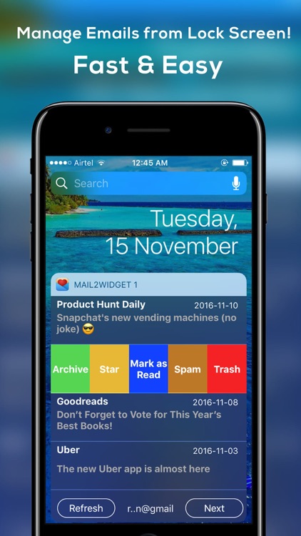 Mail2Widget-Manage Emails in Lock Screen.Fast.Easy