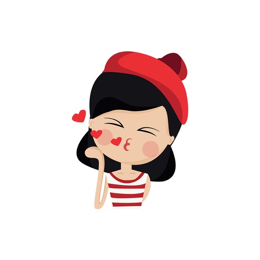 Emotion Girl Sticker for iMessage