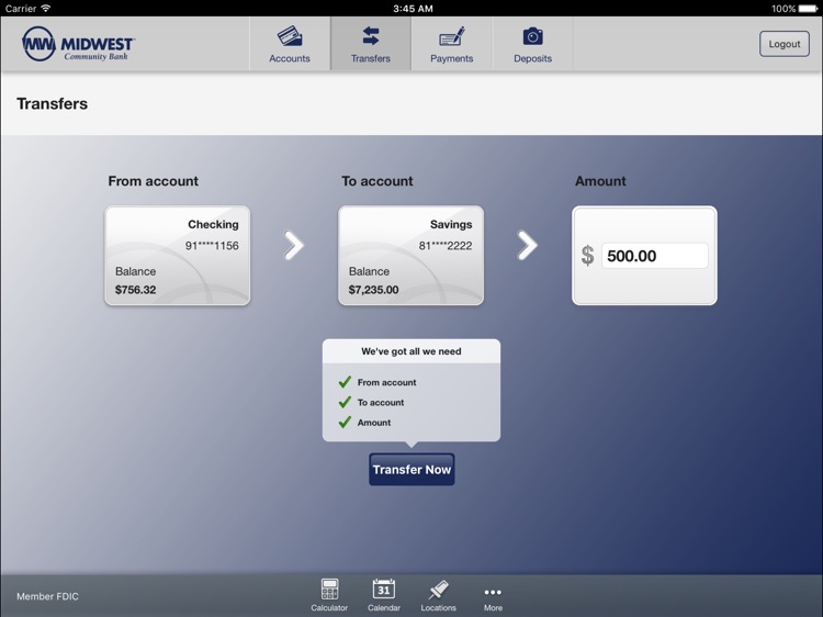 Midwest Mobile Banking for iPad screenshot-3