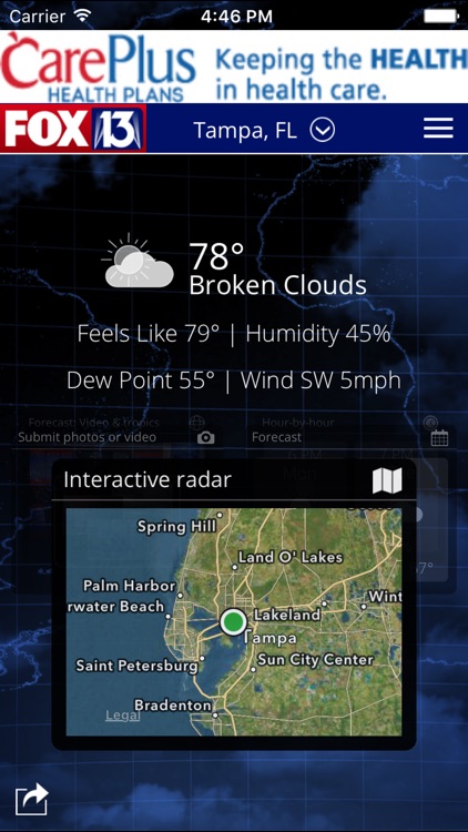 SkyTower Radar app from FOX 13 Tampa Bay