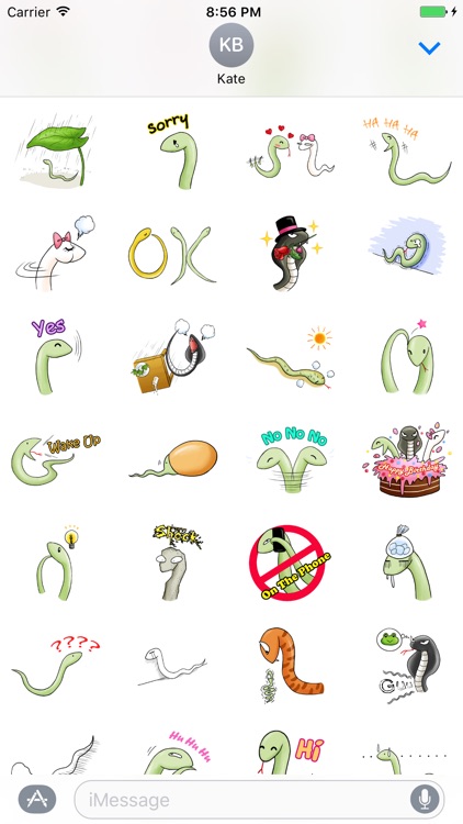 Cute Snake Sticker for iMessage #1