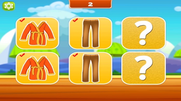 Matching Pairs Clothes-Flashcard Game For Toddlers