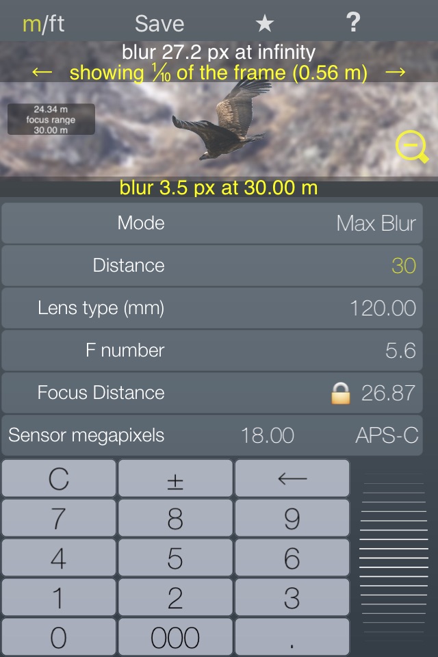 Focus / DOF hyperfocal calculator depth of field screenshot 3