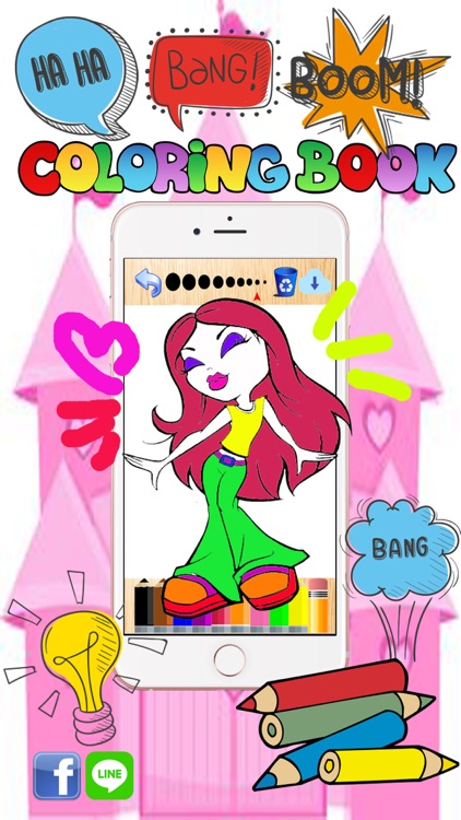 All princess game crayon fun-coloring book girls