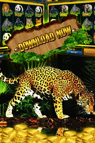 Jungle Wild Animal Casino Slots Machines! screenshot 2