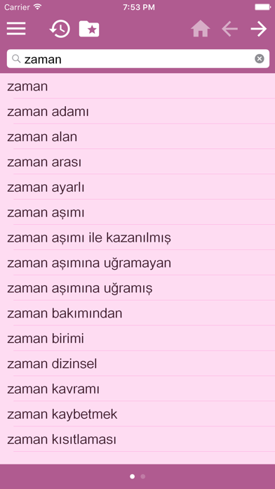 Finnish Turkish dictionary screenshot 3