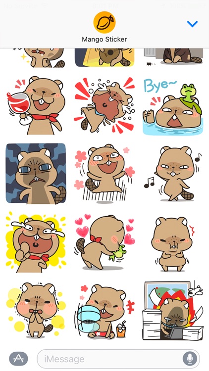 Grumpy Mr. Beaver - Mango Sticker