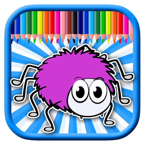 Crazy Game Cuite Spider Coloring Page For Kids iOS App