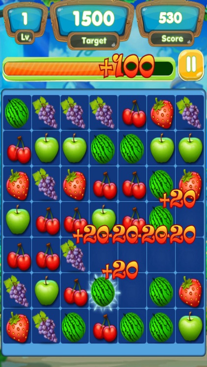 Crazy Fresh Fruit Match-3 Line