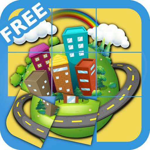 Rotate and move the puzzle pieces. Toy House. Lite Free Icon