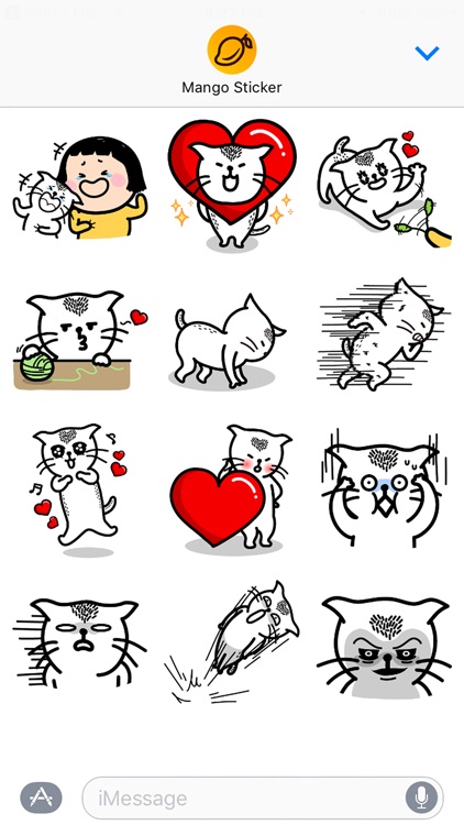 Heart Cat Lite - Mango Sticker
