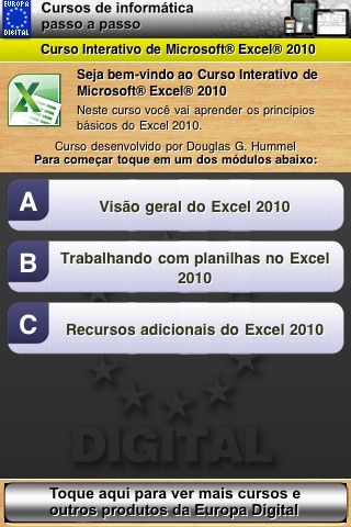 Curso Interativo de Microsoft® Excel® 2010 screenshot 2