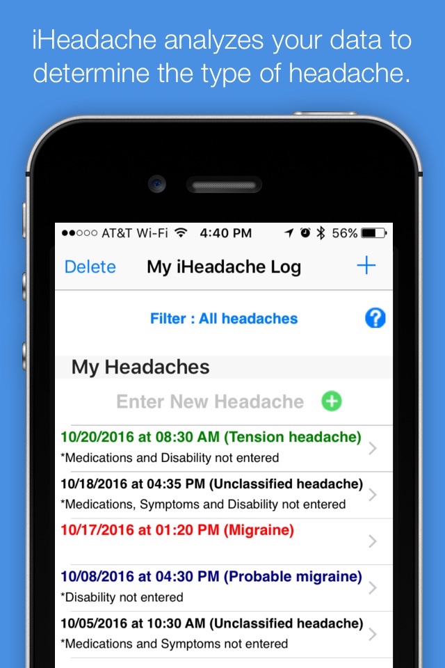 iHeadache - Free Headache & Migraine Diary App screenshot 2