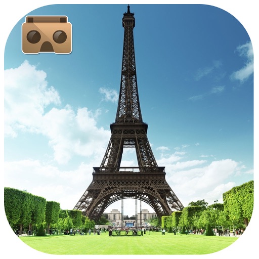 VR Visit Eiffel Tower and Tourist Beach 3D Views Icon
