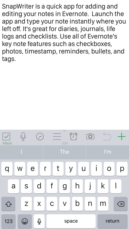 SnapWriter - take quick notes with Evernote