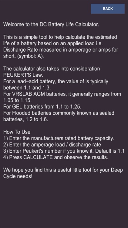 DC Battery Life Calculator Free