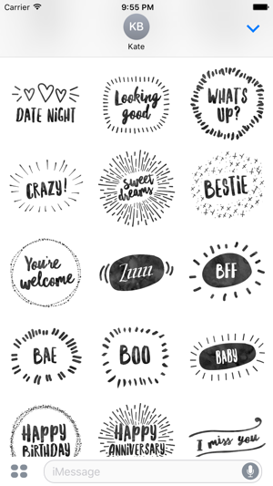 Hello Stickers for iMessage - Black & White ed.(圖3)-速報App