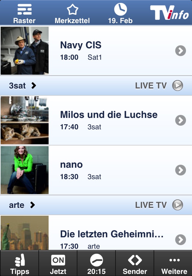 TVinfo TV Programm Fernsehprogramm screenshot 2