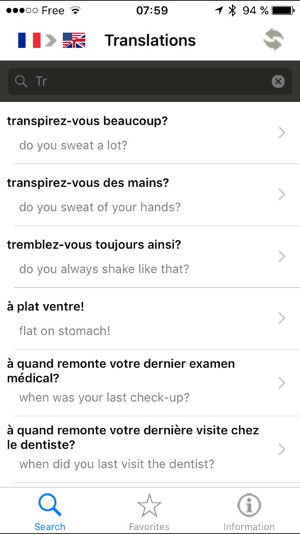 Medical conversation dictionary - French/English