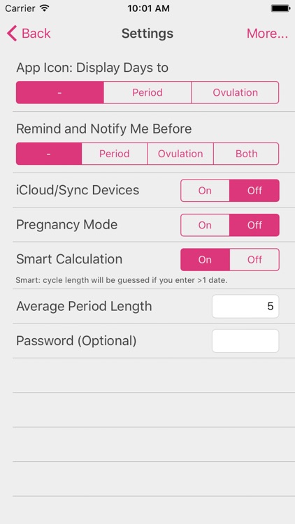 Menstrual Period Tracker and Calendar of Ovulation