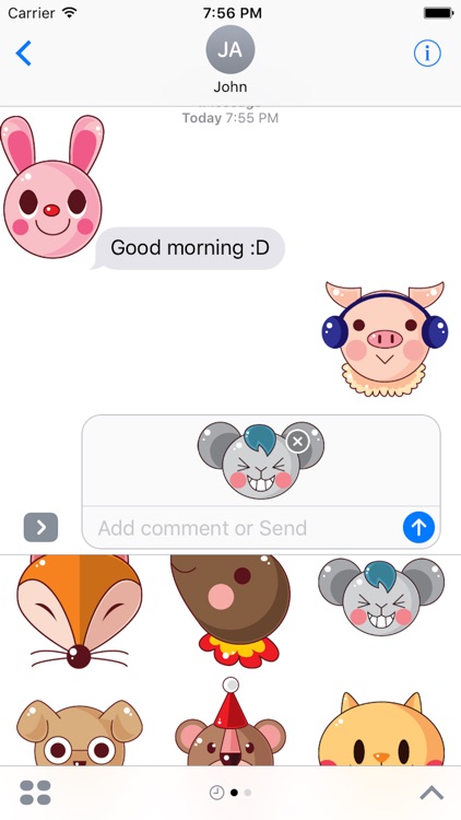 Animal Funny Sticker Pack 01 screenshot-3