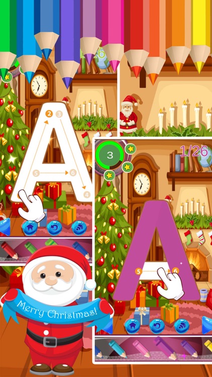 ABC Alphabet Tracing Easy Draw Color Christmas Day