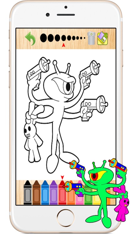 Alien Monster Cartoon Toddlers Kids Coloring Books