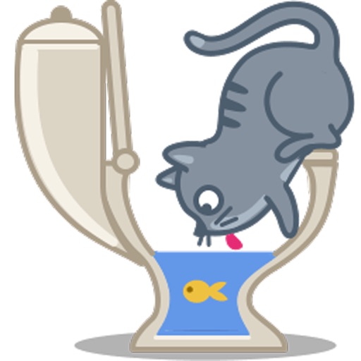 Cat In Toilet Sticker Pack Icon