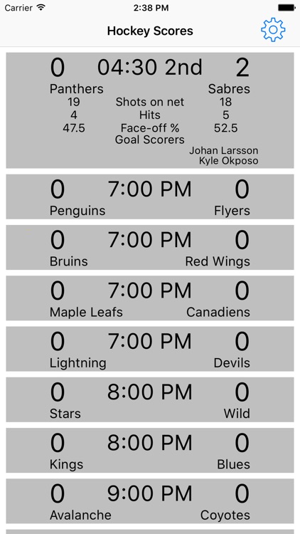 Hockey Scores App