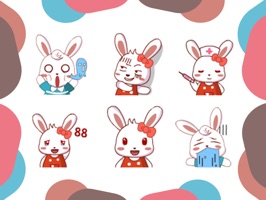 ^-^ Bring your conversations to life with Pretty Animated Rabbits Emojis And Stickers
