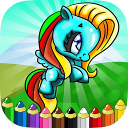 Little Unicorn and Pony Coloring Books Kids Games