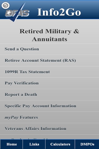 DFAS, Info2Go screenshot 2