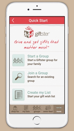 Giftster - wish list registry