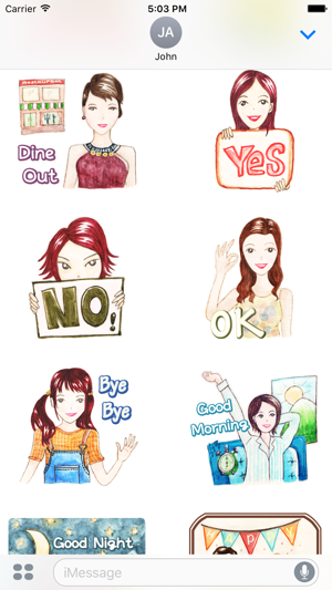 Come On Girls Chinese Ink Style Stickers(English)(圖4)-速報App
