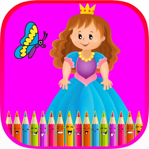 Princess and Animals Coloring Book for Children iOS App