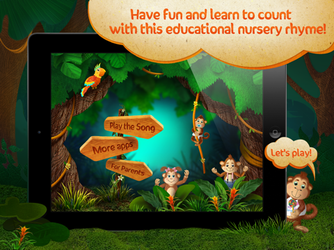 Kids Academy ∙ 5 little monkeys jumping on the bed. Interactive Nursery Rhyme.のおすすめ画像1