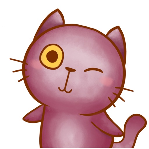 Violet Kitten for iMessage by AMSTICKERS
