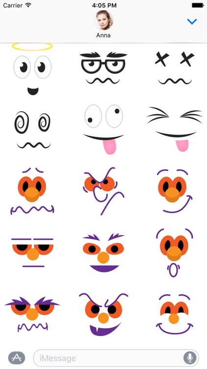 Cartoon Moods: Cool faces and eyes stickers