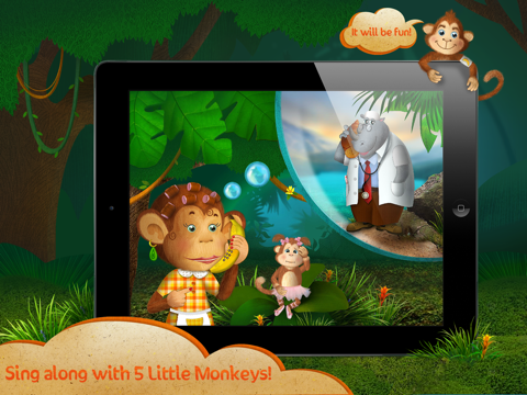 Kids Academy ∙ 5 little monkeys jumping on the bed. Interactive Nursery Rhyme.のおすすめ画像3