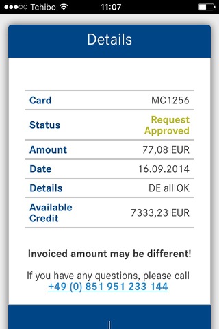 AirPlus Card Control App screenshot 3