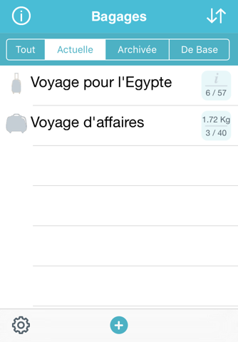 Baggage planner screenshot 2