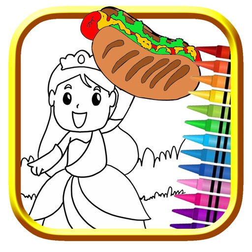 Food Burger Sofia Girl Coloring Page Game Version iOS App